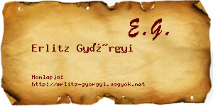 Erlitz Györgyi névjegykártya